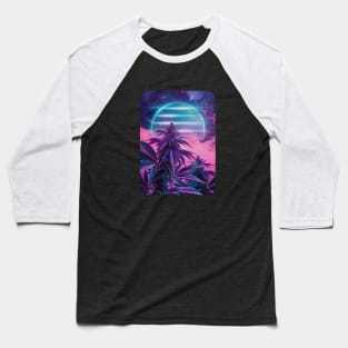 Synthwave Weed Baseball T-Shirt